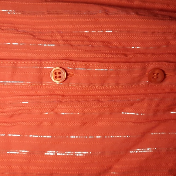 Style & Co. Women's Orange Crinkly Camp Shirt - Picture 5 of 5